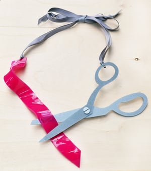 Image of Ribbon and Scissors Statement Necklace