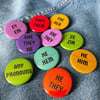 COLOURFUL PRONOUN BADGES (custom option available)