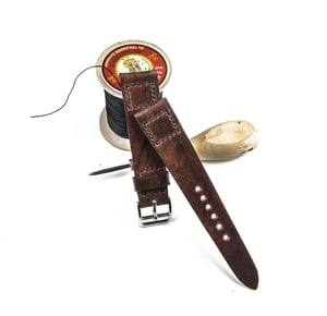 Image of Marble #8 Shell Cordovan Box Stitch unlined watch strap