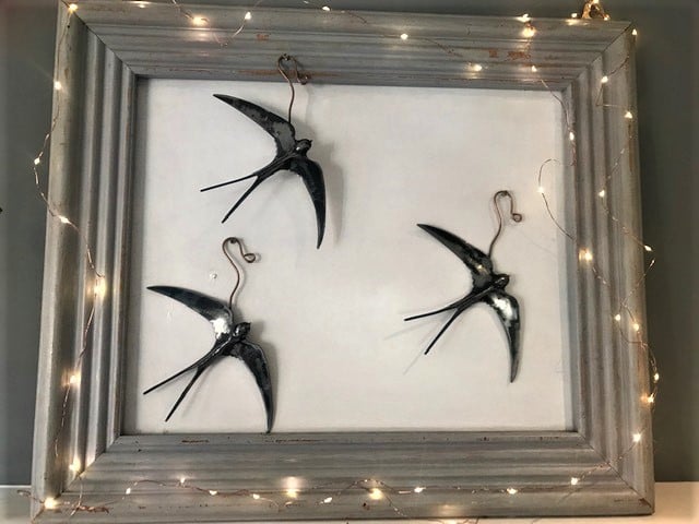 Dark grey wall swallows