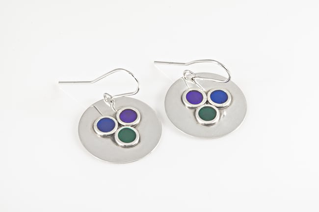 Round Circles Silver Earrings
