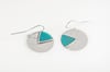 Round Triangle Earrings-turquoise