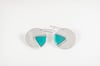 Round Triangle Silver Earrings - Turquoise