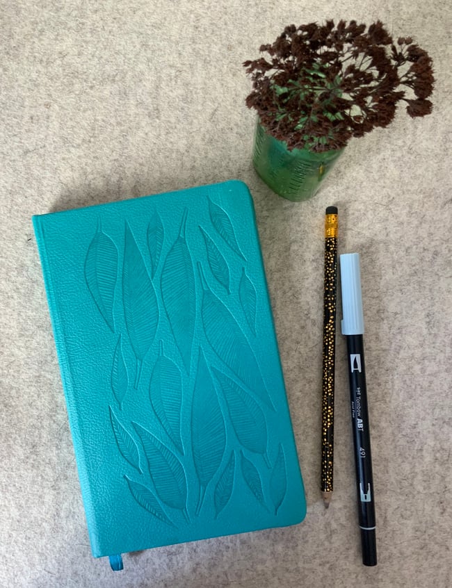 Turquoise Embossed Moleskin Journal Kuketa
