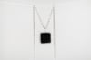 Light Square Silver Necklace - Yellow or Black