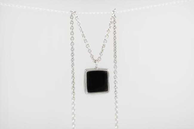 Light Square Silver Necklace 