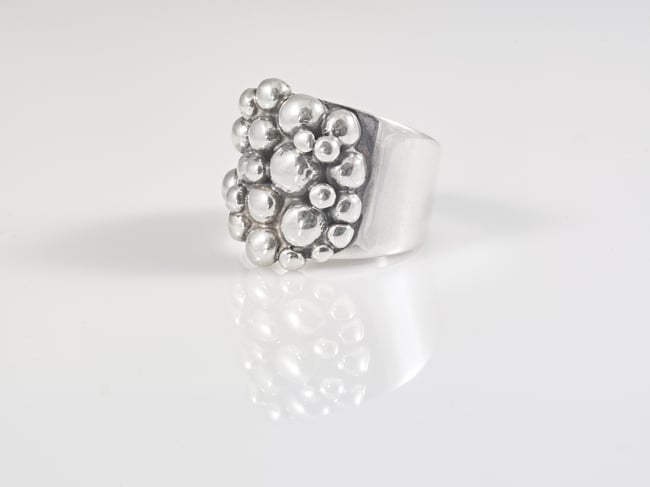 Statement Bubbles Silver Ring