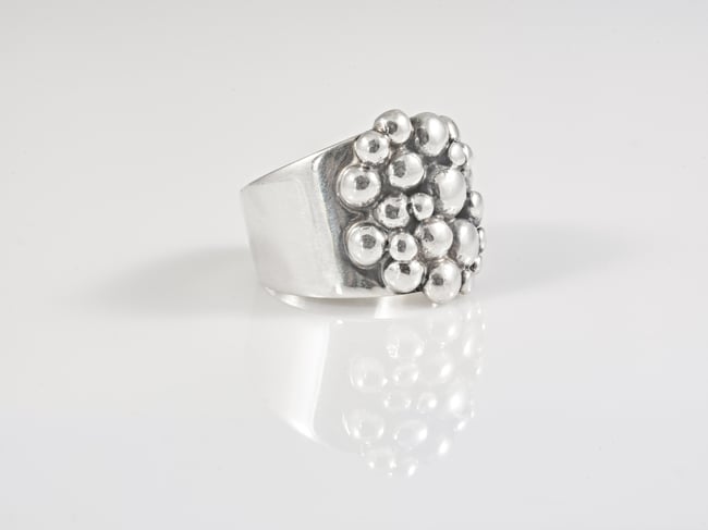 Statement Bubbles Silver Ring