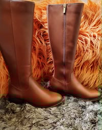 Image 1 of Cognac Knee Boot 