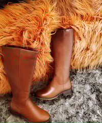 Image 3 of Cognac Knee Boot 