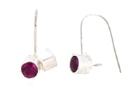Image 2 of Pink Tourmaline set in sterling silver drop studs