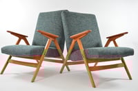 Image 4 of Fauteuil Tatra bleu-noir-émeraude chiné