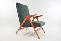 Image 1 of Fauteuil Tatra bleu-noir-émeraude chiné