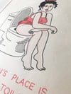 A Woman's Place is on the Toilet risograph poster