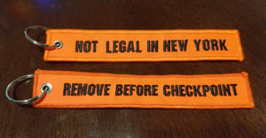Not Legal in New York Keychain Jet Tag