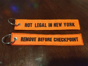 Not Legal in New York Keychain Jet Tag