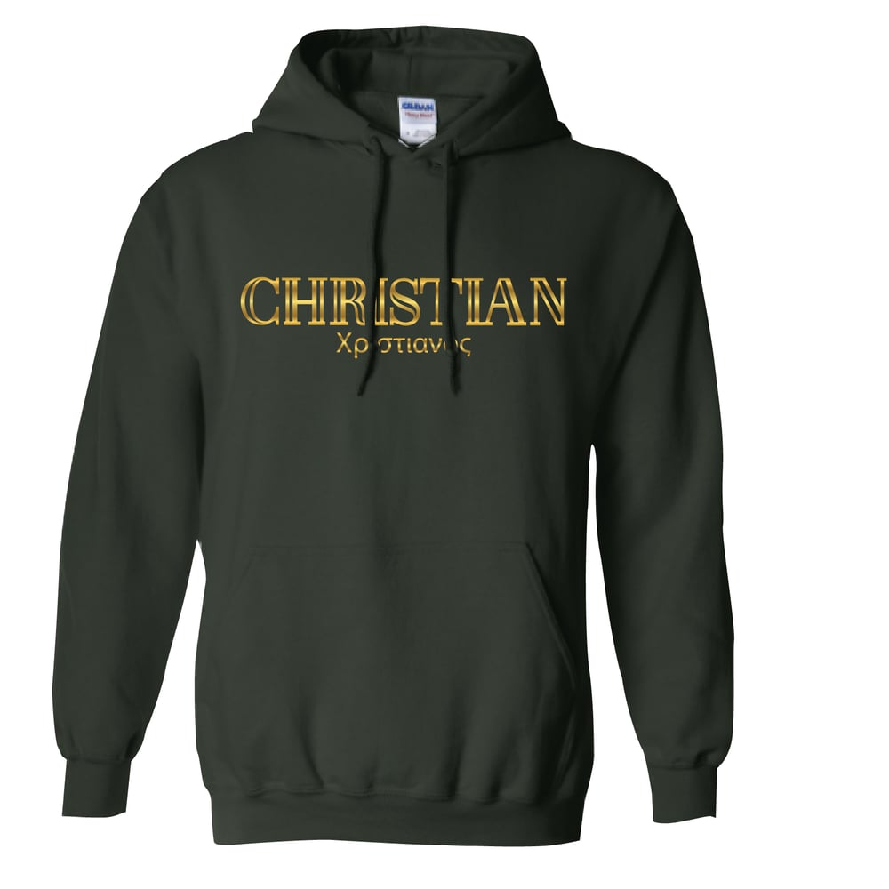 Image of Hunter Green- Who Am I "CHRISTIAN" FOIL Print Hood