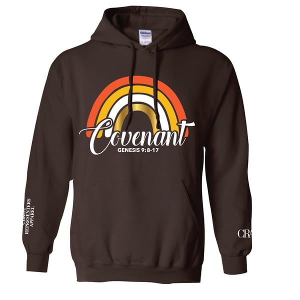 Image of God's "Covenant Rainbow" Hooded Sweatshirt w/Gold Foil 