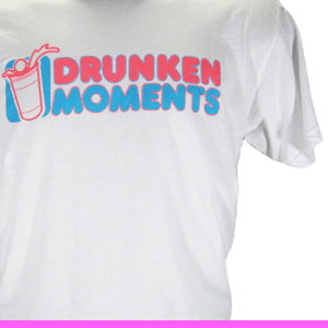 Image of WHITE DRUNKEN MOMENTS LOGO T