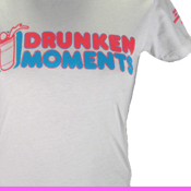 Image of WHITE DRUNKEN MOMENTS LOGO T WOMEN'S