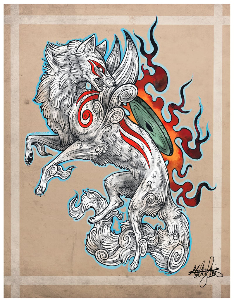 Okami Amaterasu Metal Print for Sale by WhiteLoba