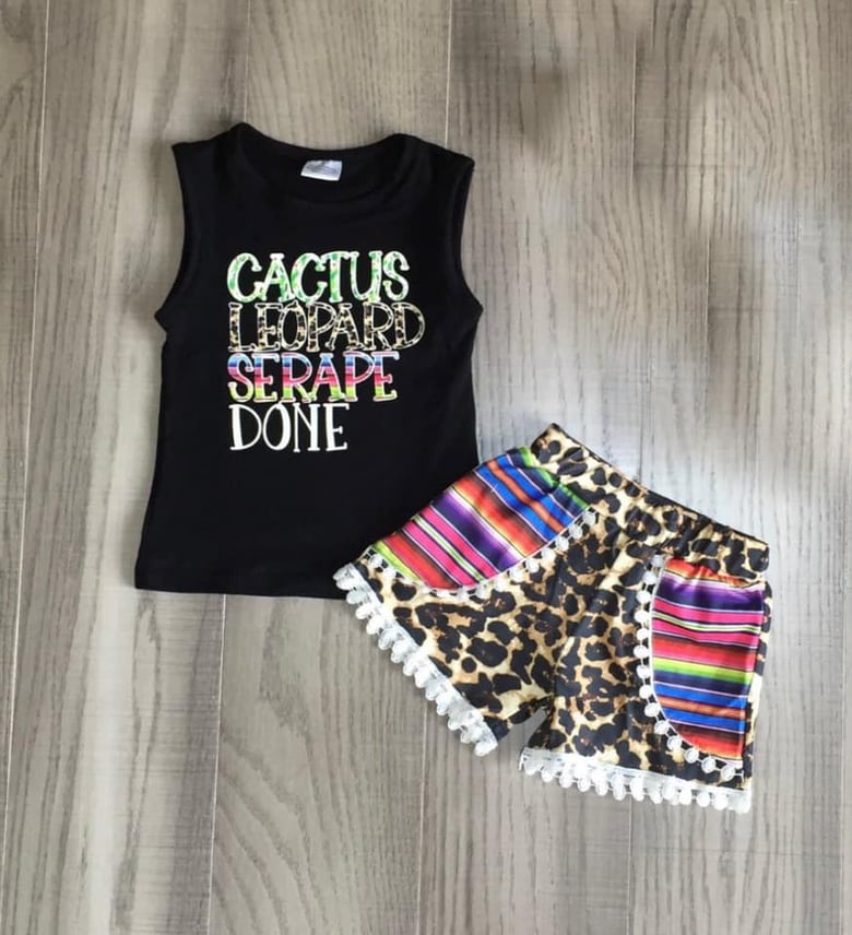 Image of Leopard and Serape Short Set