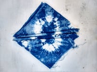 Image 2 of Natural Indigo Dyed Dinner Napkin (burst)