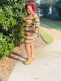 Image 1 of Fall Feels Striped Sweater Dress