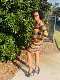 Image 4 of Fall Feels Striped Sweater Dress