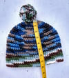 Wool Pom-Pom Puff (blue, browns, green, white)