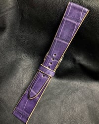 Image 1 of Light Purple Alligator contrast cream stitching classic watch strap