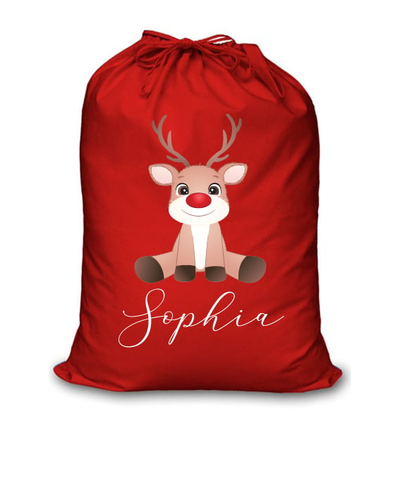 Image of Personalised Christmas Santa Sack - Baby Reindeer