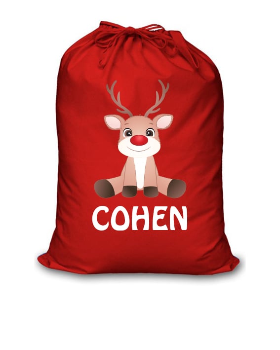 Image of Personalised Christmas Santa Sack - Baby Reindeer