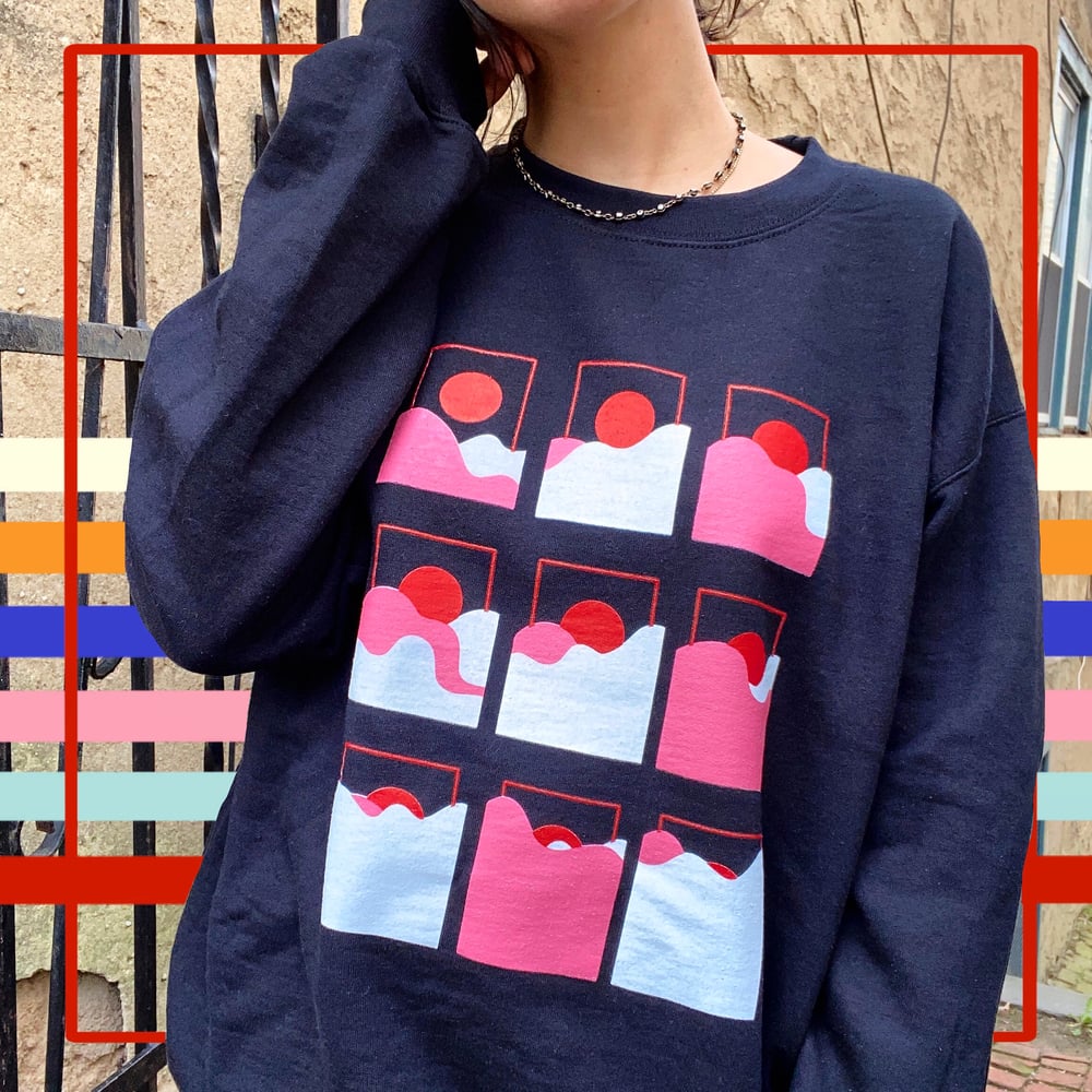 "Submerged" Crew Neck Sweaters: SMALL ONLY