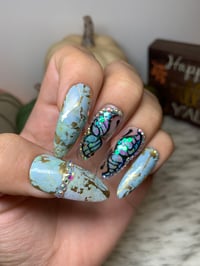 Blue Gold Marble Butterfly