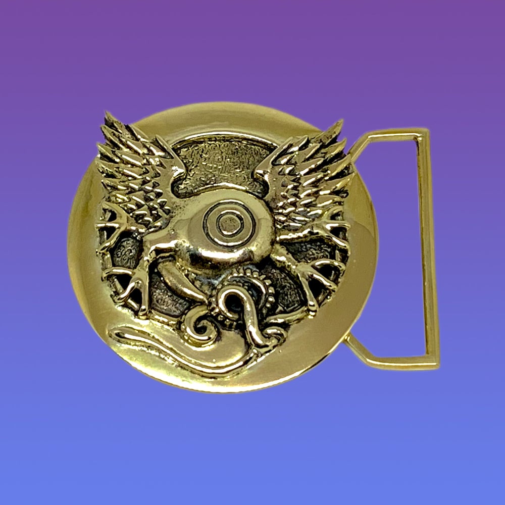 Image of Flying Eye Buckle Cast in Yellow Brass