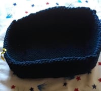 Hand Knit Navy Basket 