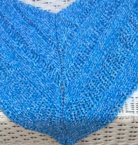 Image 1 of Hand Knit Denim Shawl.