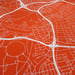 Image of Red Silk-Screen Printed Map of LA