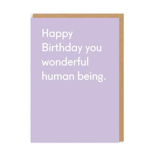 Image of Wonderful Human Being Birthday Card