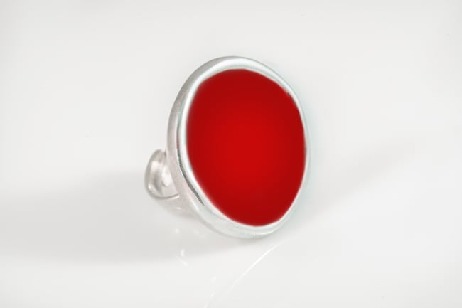 Flat Silver Cocktail Ring