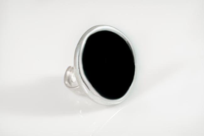 Flat Silver Cocktail Ring