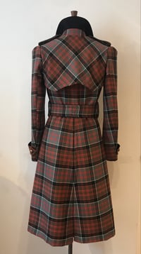 Image 5 of Wool tartan belted trench coat 