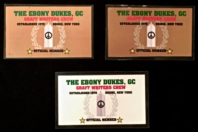 THE EBONY DUKES, GC 50TH ANNIVERSARY MEMBERSHIP CARDS