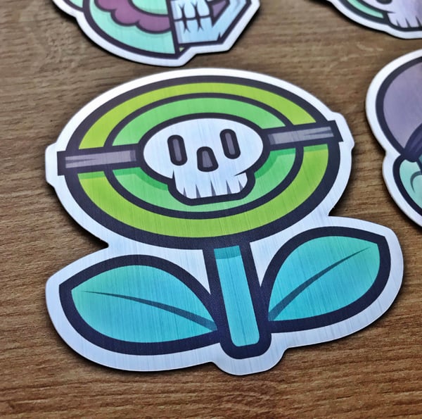 Image of FLOWER POWER! Wood Cut! Plus free brushed alloy sticker!