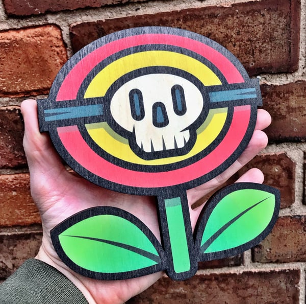 Image of FLOWER POWER! Wood Cut! Plus free brushed alloy sticker!