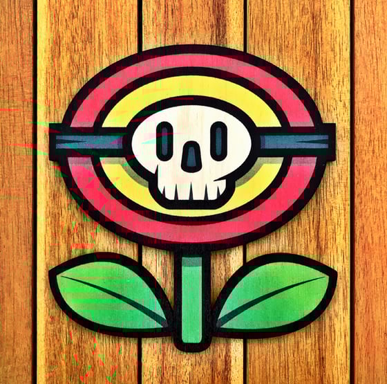 Image of FLOWER POWER! Wood Cut! Plus free brushed alloy sticker!
