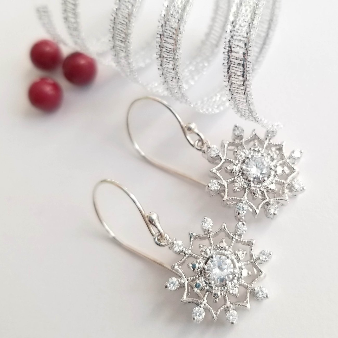 Sparkling Snowflake Earrings Fresh Designs