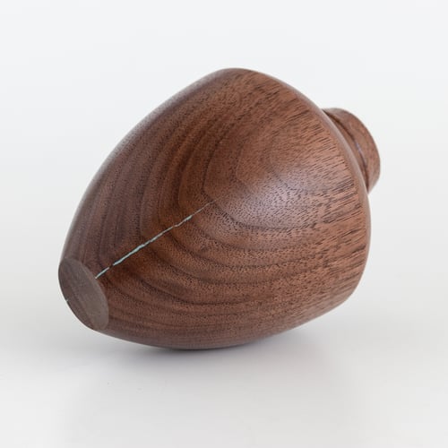 Image of Walnut Hollow Form with Turquoise Inlay