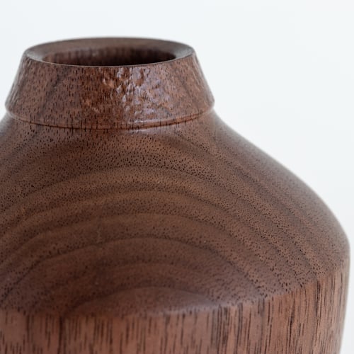 Image of Walnut Hollow Form with Turquoise Inlay